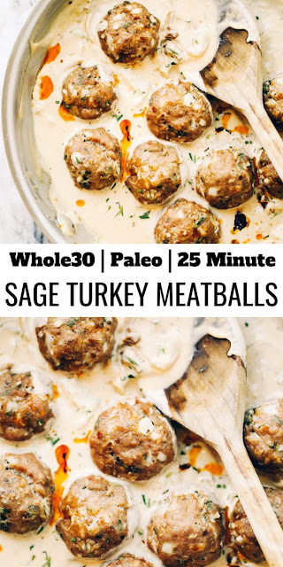 Turkey Sausage Meatballs In Sage Cream Sauce