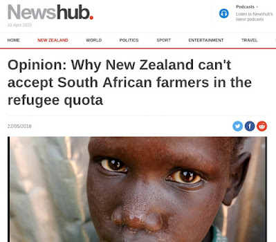Murdoch Stephens Newshub article on White South African farmers not refugees