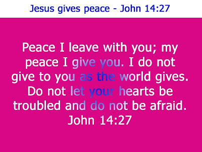 John 14:27 Jesus Gives Peace