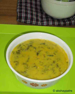 palak kadhi is ready to serve