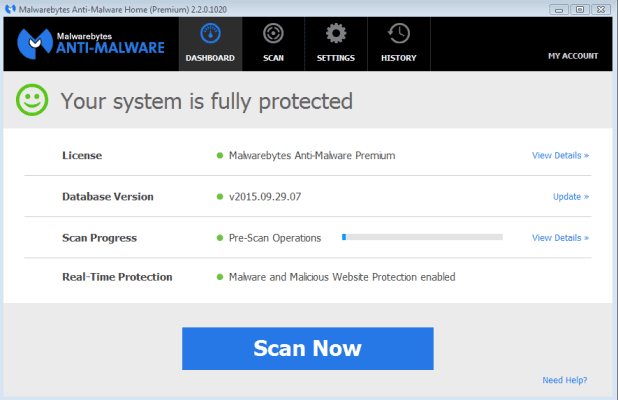 Malwarebytes Antimalware Premium Screenshot