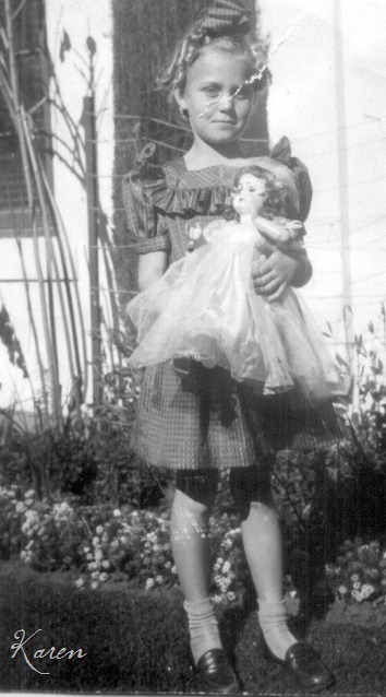 Karen & her Grammie's doll, 1946