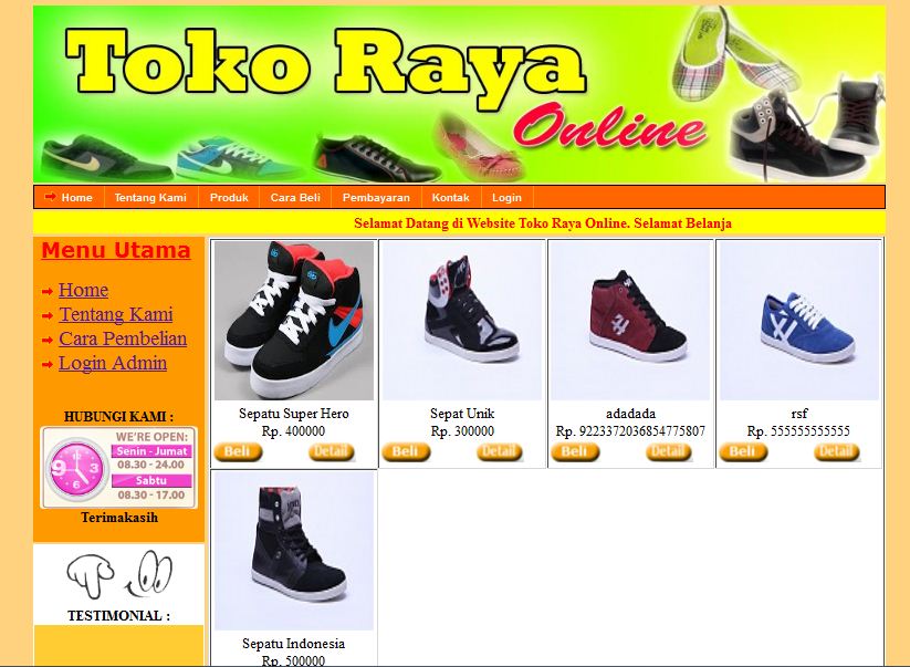 Download Contoh Program Toko Online PHP - Program TA 