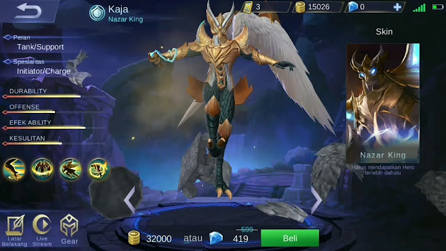 Kaja Hero Baru Mobile Legends Type Tanker Suport