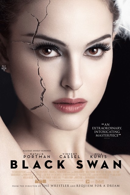 BLACK SWAN (2010). A ballet dancer wins the lead in "Swan Lake" and is 