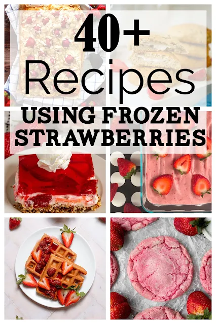 collage of frozen strawberry recipes