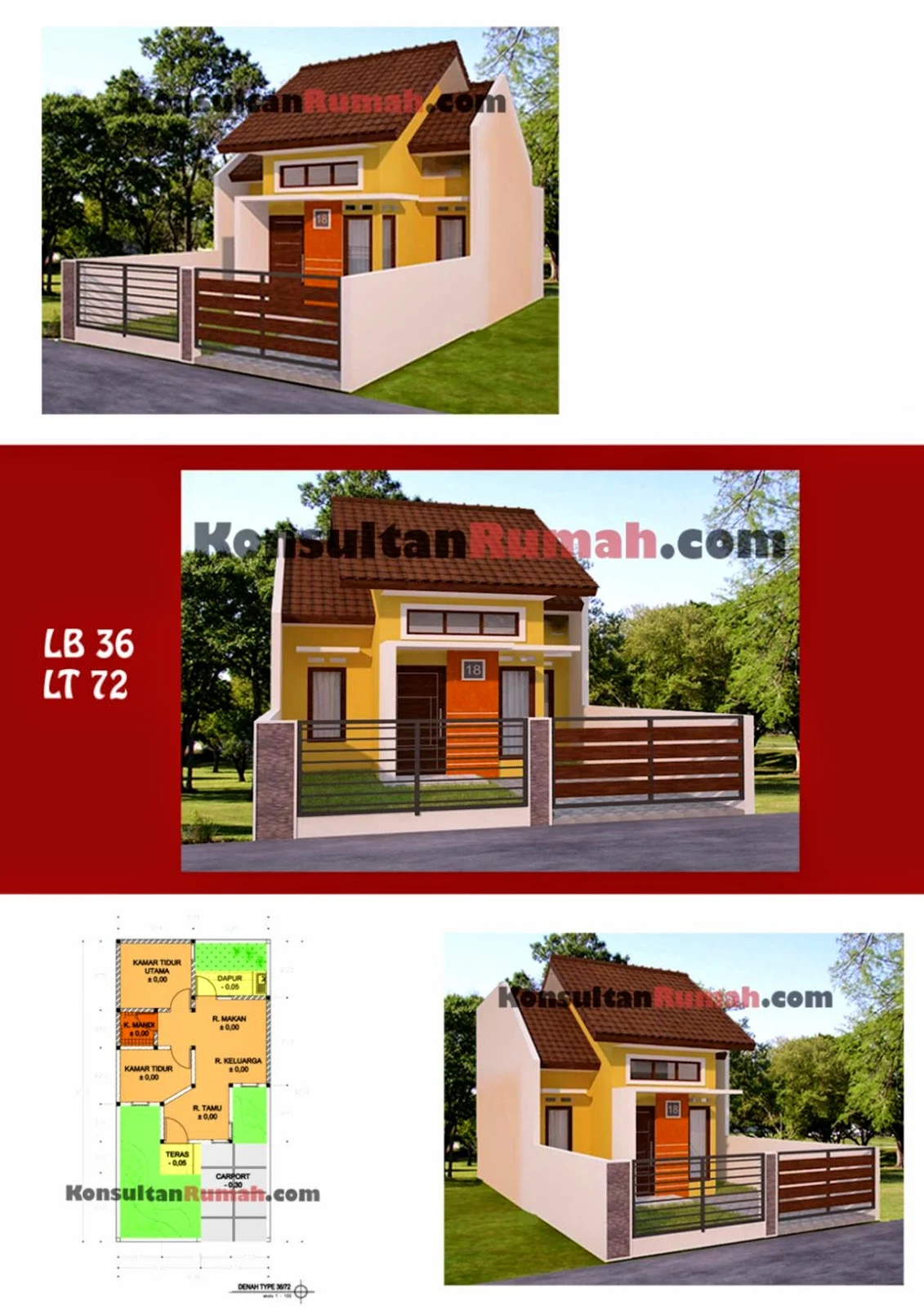 67 Desain Rumah Minimalis Type 36 72 Desain Rumah Minimalis - Desain rumah 36/72
