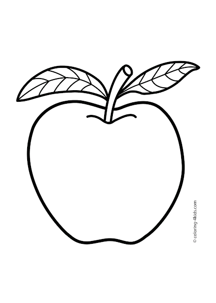 Apple Coloring Pages For Kids Fruits Coloring Pages Printables