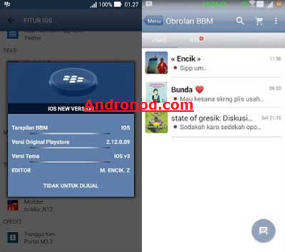 BBM Mod Tema IOS v2.12.0.9 Apk Clone | Not Clone