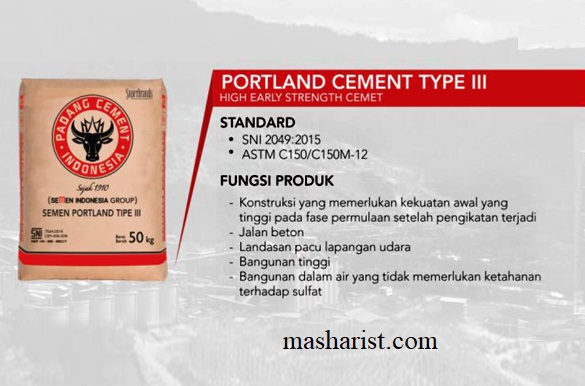 Portland Cement Type III – for high early strength
