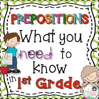 1st Grade Preposition Activities