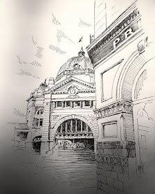 09-Melbourne-Mark-Poulier-Drawing-Urban-Architecture-on-a-Sketchbook-www-designstack-co