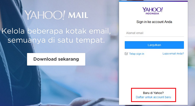 Cara Daftar Yahoo Atau Membuat E-Mail Yahoo