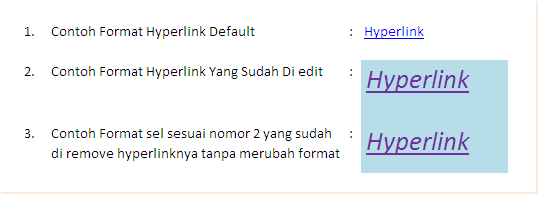 Cara Format Hyperlink Excel