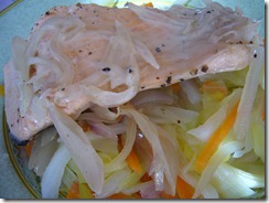 salmn con verduras pochadas