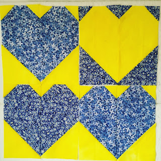 quilts for cure operation smiley for kiley heart blocks blue yellow