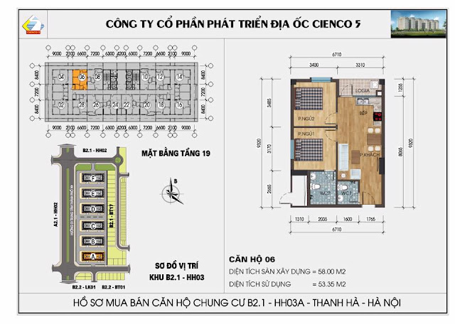 Mặt bằng thiết kế chung cư HH03A tòa B2.1 Thanh Hà Cienco 5