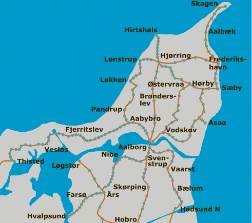 Jylland Kort Over Kort Over Nordjylland Med Byer | stoffeerderijrozendal Jylland Kort Over