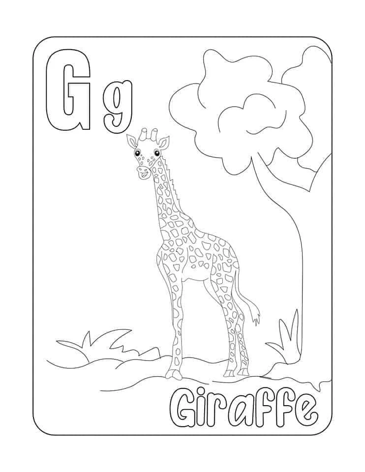 Tranh tô màu con Chi Hươu cao cổ (Giraffe)