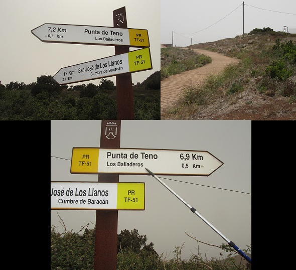 ALBERGUE DE BOLICO (LAS PORTELAS) - CASAS DE LA CUMBRE - LOS BAILADEROS (TENO ALTO) - EL PALMAR - LAS PORTELAS - ALBERGUE DE BOLICO, camino cerca de Los Bailaderos