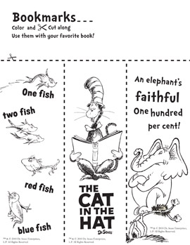 dr seuss bookmarks to color library learners