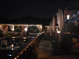 swimming pool with fairy lights