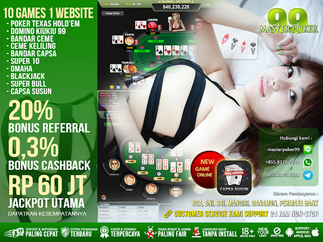 MASTERPOKER99 Agent Judi Poker Online Terpercaya Di Seluruh Indonesia Dengan WINRATE Tertinggi.