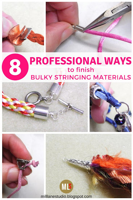 8 ways to finish jewellery made from bulky stringing materials in a professional way inspiration sheet