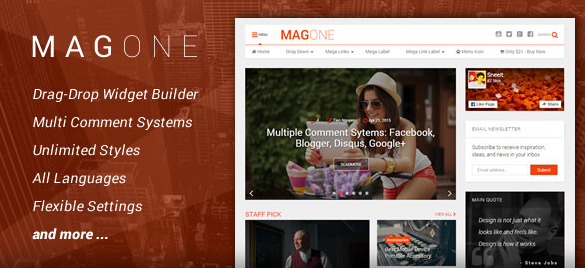 MagOne Blogger Magzine Template