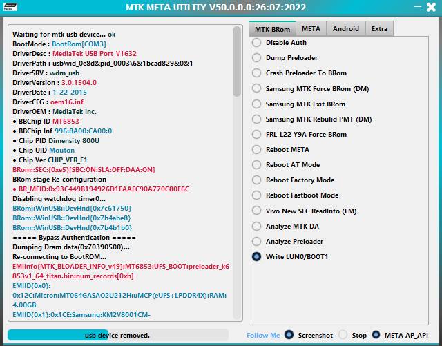 Download MTK META Utility V50 MTK AUTH Bypass Tool FREE Update
