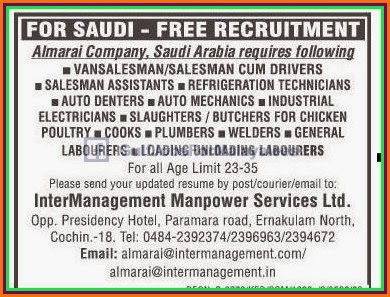 Free Recruitment For KSA