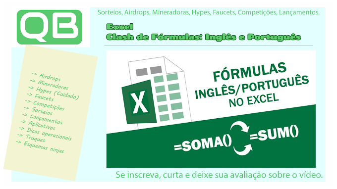 Excel - Clash de Fórmulas: Inglês e Português