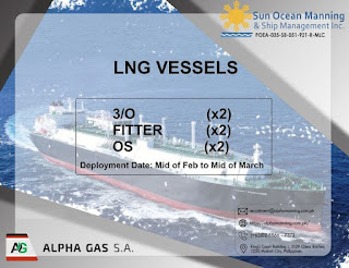 Seaman job vacancy hiring crew for LNG tanker vessel