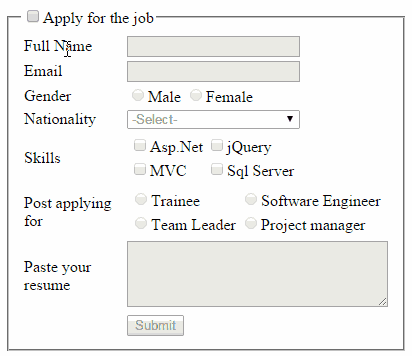 form select jquery to JQuery asp.net enable inside div disable placed all based controls