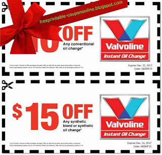 Free Printable Valvoline Instant Oil Change Coupons