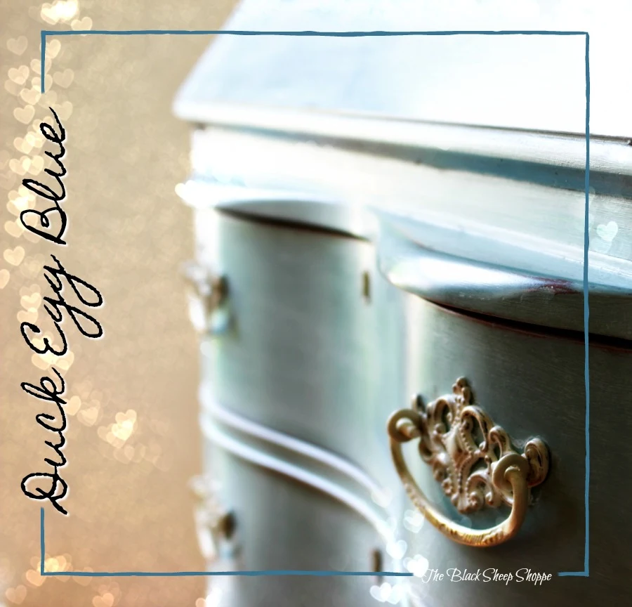 Secretary desk painted in Duck Egg Blue chalk paint.