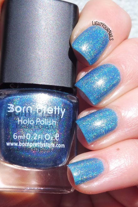 #smalto olografico blu #bornpretty n. 10 #holographic blue nail polish #nails #lightyournails