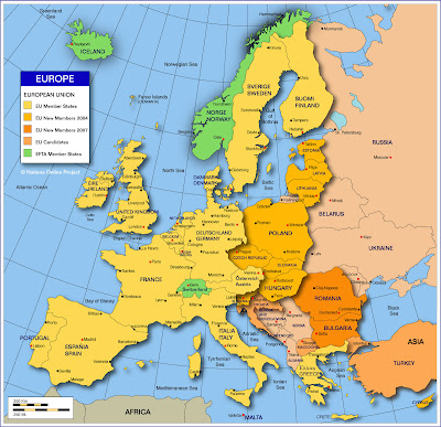 Mapa de Europa País Ciudad