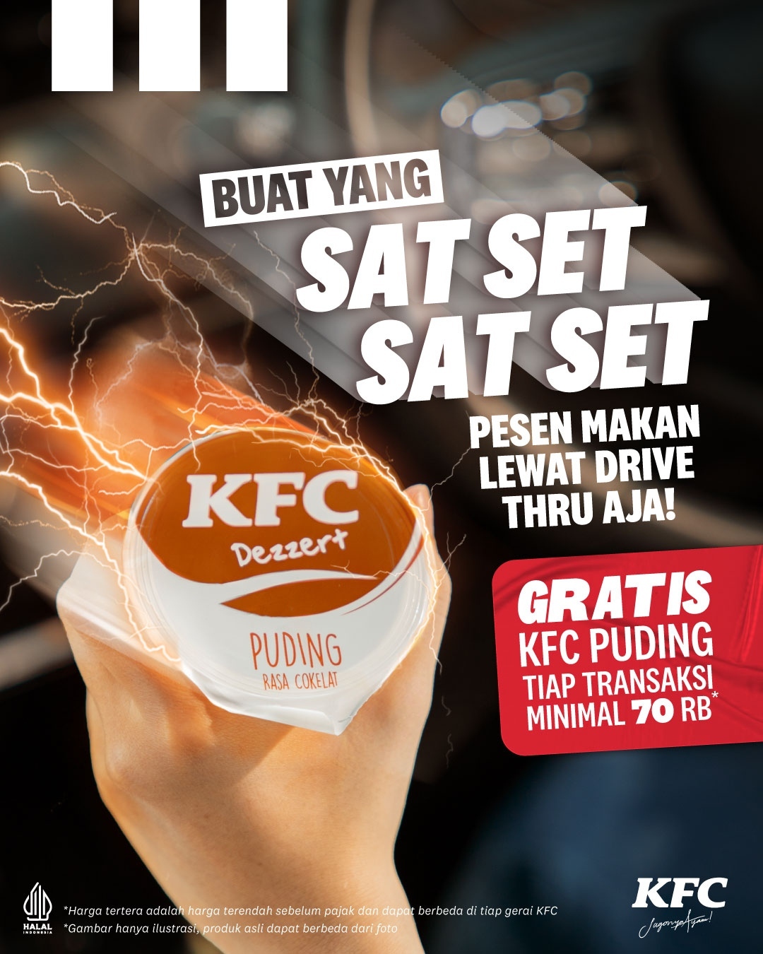 Promo KFC DRIVE THRU – GRATIS 1 MENU KFC PUDING
