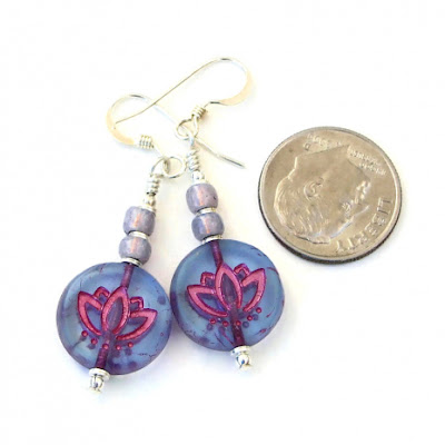 purple fuchsia pink lotus jewelry gift for her