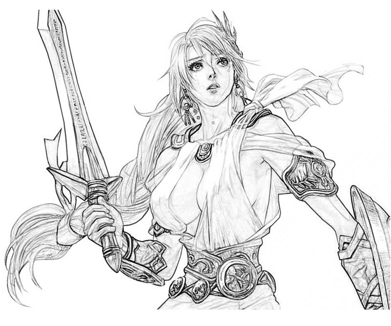 sophitia-action-coloring-pages