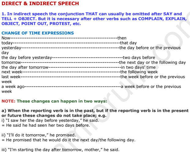 English Language Direct Indirect Speech Tricks Questions Answers Pdf Matterhere