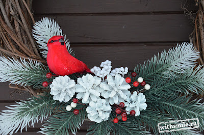 Новогодний и Рождественский венок своими руками на дверь. Christmas wreath for front door.