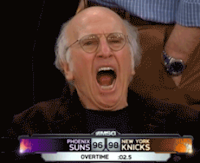 Larry David yawn Knicks game