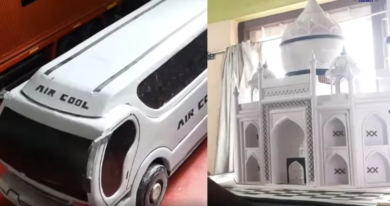 Air-cool bus, Taj Mahal by Shiji, Paper Craft, Artwork