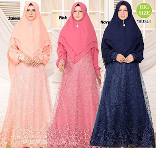 model gamis brokat terbaik 2020 desain mewah dan modern