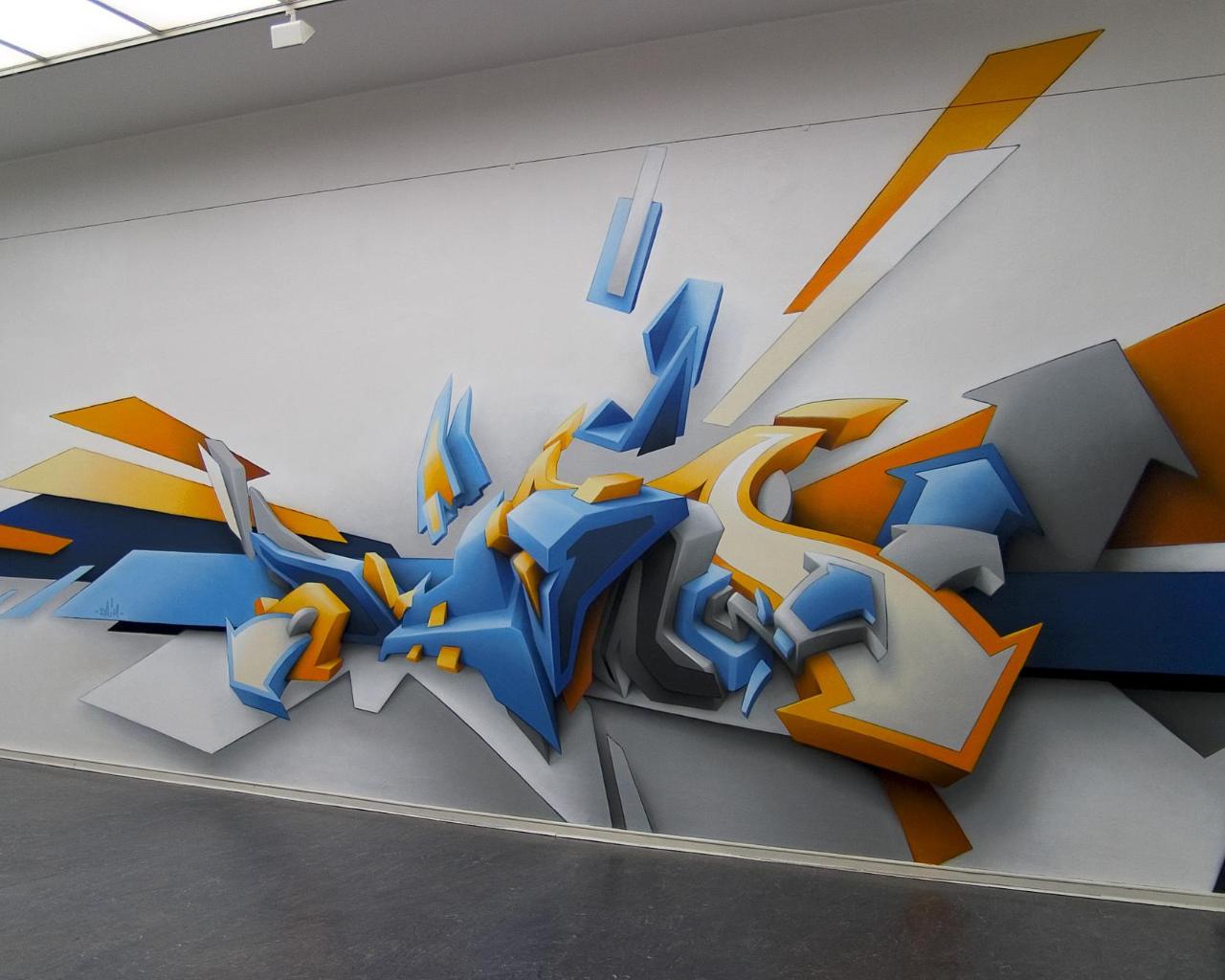 3D graffiti art wall in tehe wall urban wallpaper