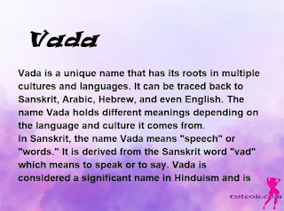 meaning of the name "Vada"