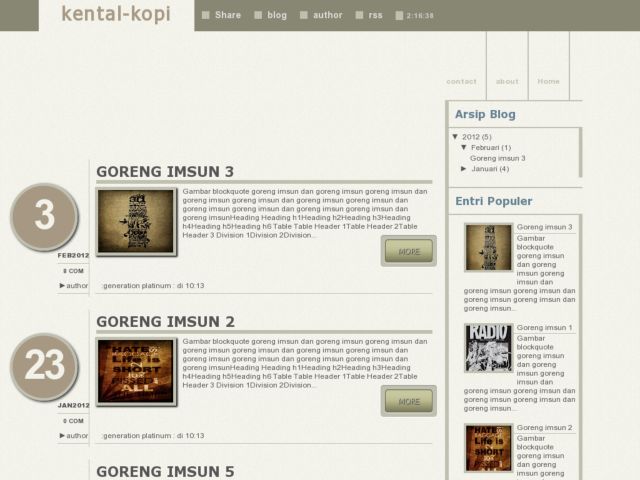 Kental Kopi Blogger Template