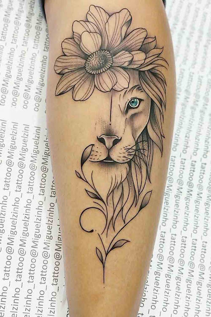 45 tatuagens de leão para as mulheres